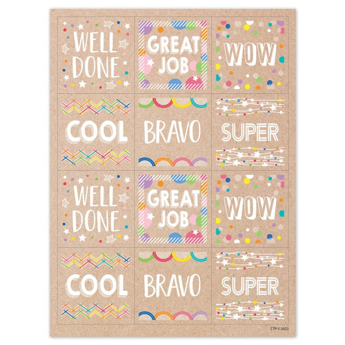 Creative Krafty Pop Colorful Kraft Reward Stickers CTP10893