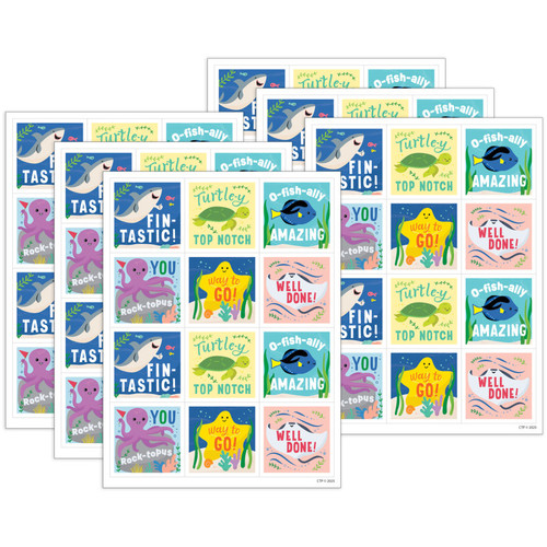 Creative Sea Friends Reward Stickers, 60 Per Pack, 6 Packs CTP11019-6