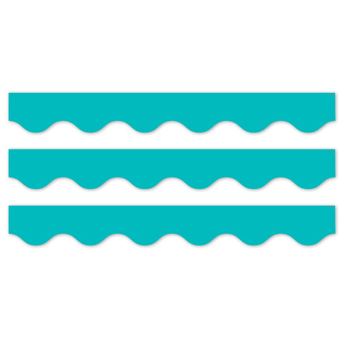 Creative Core Decor Turquoise Wavy Ez Border, Bulletin Board Border, 48 Feet Per Pack, 3 Packs CTP11062-3