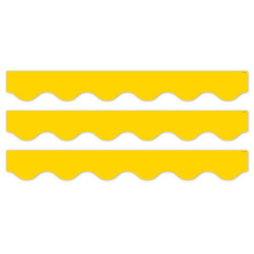 Creative Core Decor Yellow Wavy Ez Border, Bulletin Board Border, 48 Feet Per Pack, 3 Packs CTP11065-3