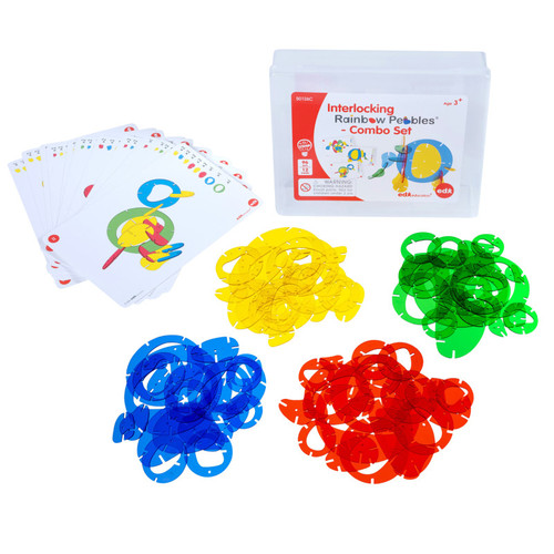 Edxeducation Interlocking Rainbow Pebbles Combo Set CTU50126