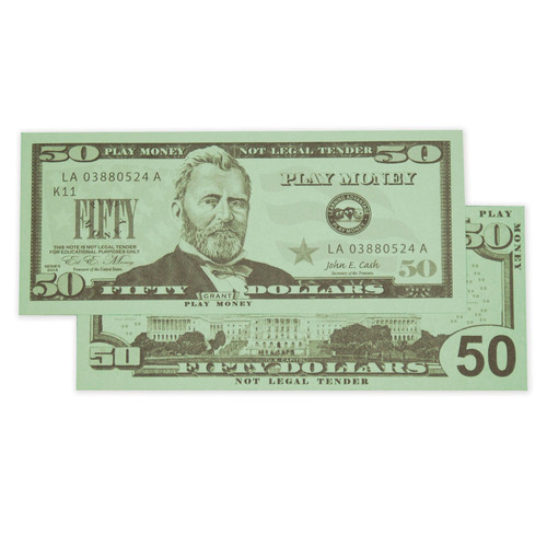 Learning Play Bills - $50 Bills - Set Of 50 CTU7503