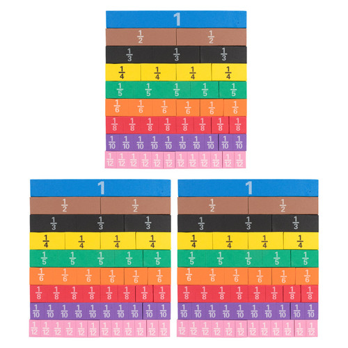 Learning Fraction Tiles - Foam - Magnetic - 51 Per Set - 3 Sets CTU7699-3