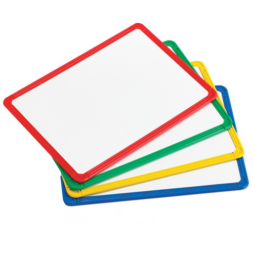 Edxeducation Plastic Framed Metal Whiteboards - Four Colors - Set Of 4 CTU90564