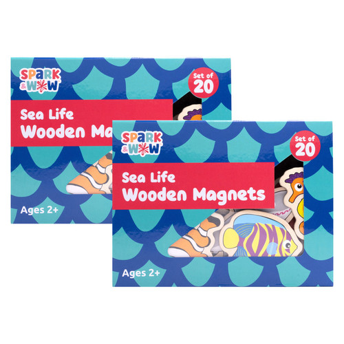 Spark Wooden Magnets, Sea Life, 20 Per Set, 2 Sets CTUSW400020-2