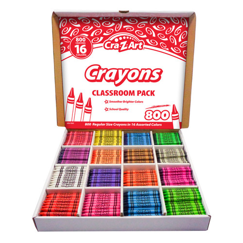 Cra-Z-Art Crayon Classroom Pack, 16 Color, Box Of 800 CZA740041
