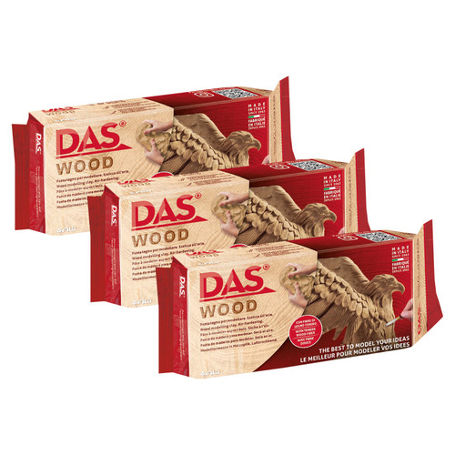 Das Modeling Clay Air Hardening, Wood, 700G, Pack Of 3 DASF348800-3