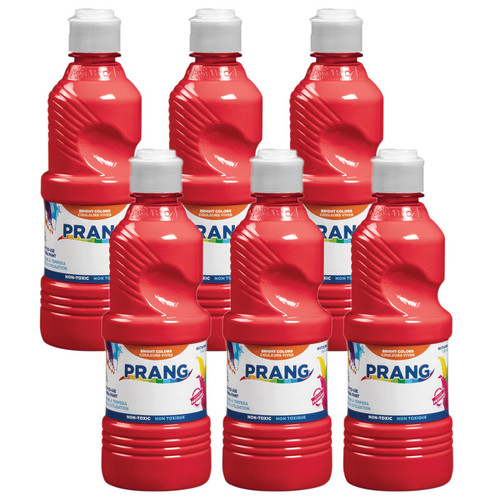 Prang Ready-To-Use Tempera Paint, Red, 16 Oz, Pack Of 6 DIX21601-6
