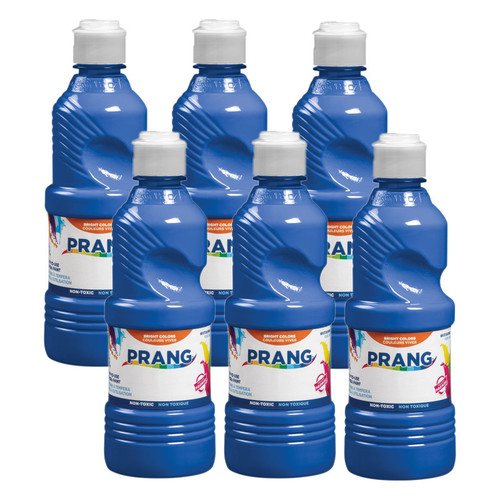 Prang Ready-To-Use Tempera Paint, Blue, 16 Oz, Pack Of 6 DIX21605-6