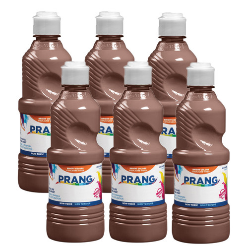 Prang Ready-To-Use Tempera Paint, Brown, 16 Oz, Pack Of 6 DIX21607-6