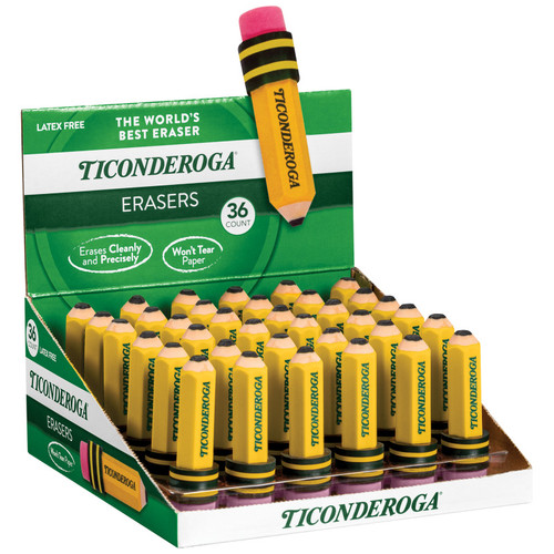 Ticonderoga Pencil Shaped Erasers, Pack Of 36 DIX38936