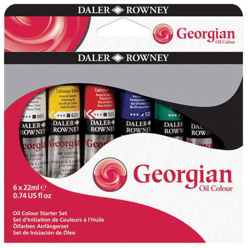 Daler-Rowney Georgian Oil Paint Starter Set, Assorted Colors, 22Ml, 6 Pieces DRW111900150