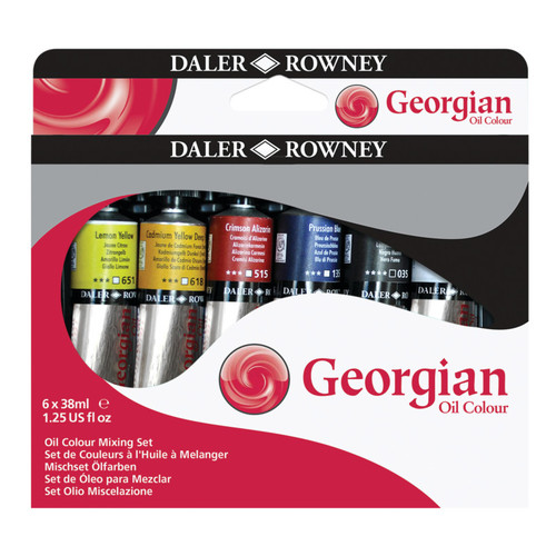 Daler-Rowney Georgian Oil Paint Mixing Set, Assorted Colors, 38Ml, 6 Pieces DRW111900506