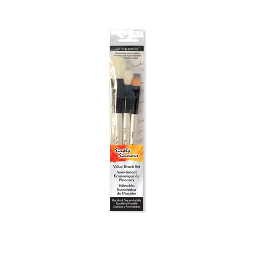 Daler-Rowney Simply Simmons Mop Brush Set, 3 Pieces DRW255300005