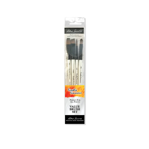 Daler-Rowney Simply Simmons Work Horse Brush Set, 4 Pieces DRW255400001