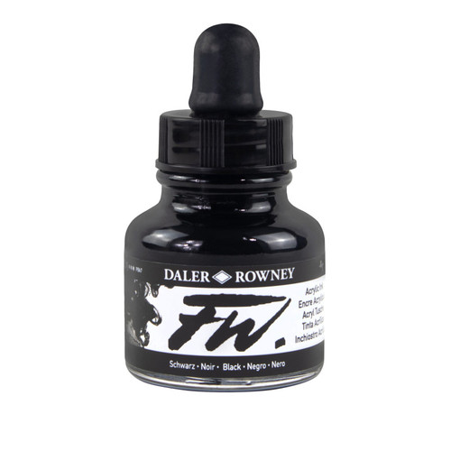 Daler-Rowney Fw Acrylic Ink Pearlescent, Black, 29.5Ml, 1 Count DRW603201032