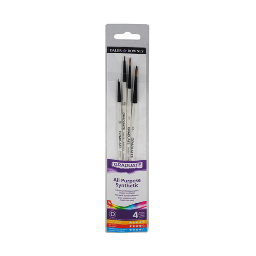 Daler-Rowney Graduate Detail Brush Set, Synthetic, 4 Pieces DRWD212540007