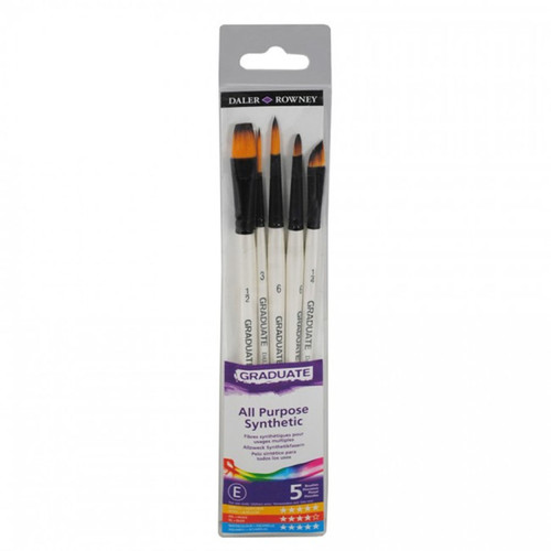 Daler-Rowney Graduate Watercolor Detail Brush Set, Synthetic, 5 Pieces DRWD212550006