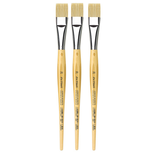 Da Junior Borste Synthetic Student Brush, Synthetic, Tempera, Flat, Series 329, Size 20, Pack Of 3 DVXVA32920-3