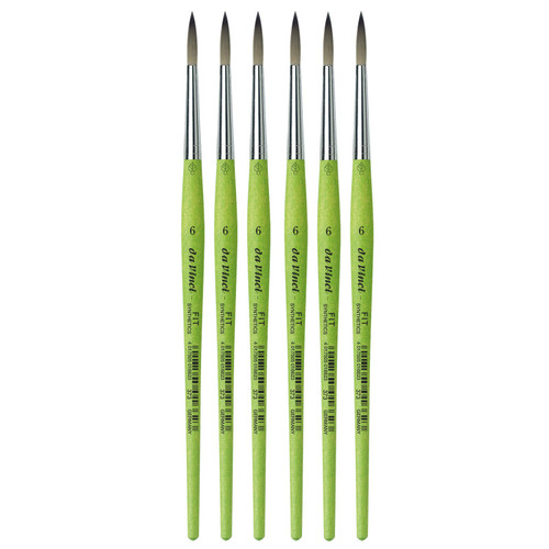 Da Fit Synthetics Student Brush, Synthetic, Acrylic & Tempera, Round, Series 373, Size 6, Pack Of 6 DVXVA3736-6