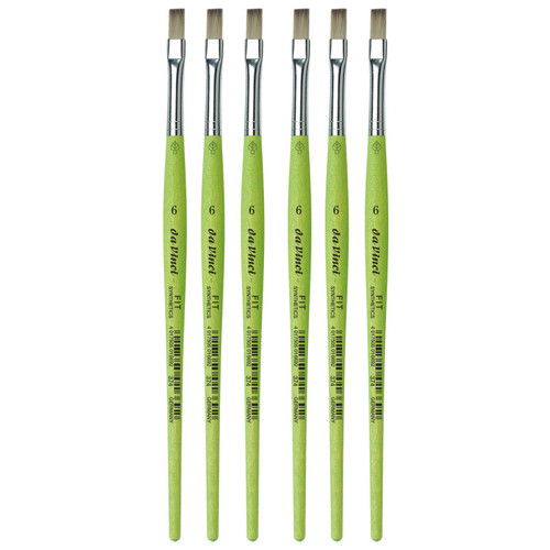 Da Fit Synthetics Student Brush, Synthetic, Acrylic & Tempera, Flat, Series 374, Size 6, Pack Of 6 DVXVA3746-6