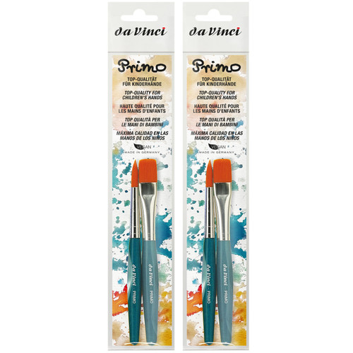 Da Primo Preschool Brushes, Synthetics, Tempera, Blue Handles, Assorted Sizes, 2 Per Set, 2 Sets DVXVA5019B0-2
