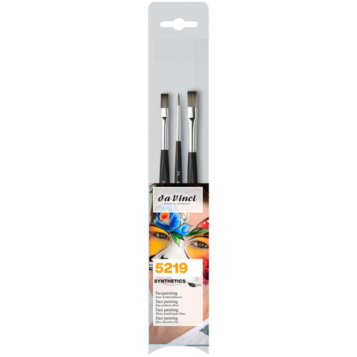 Da Synthetics Facepainting Brushes, Acrylic & Tempera, Assorted, 3 Brush Set DVXVA52190