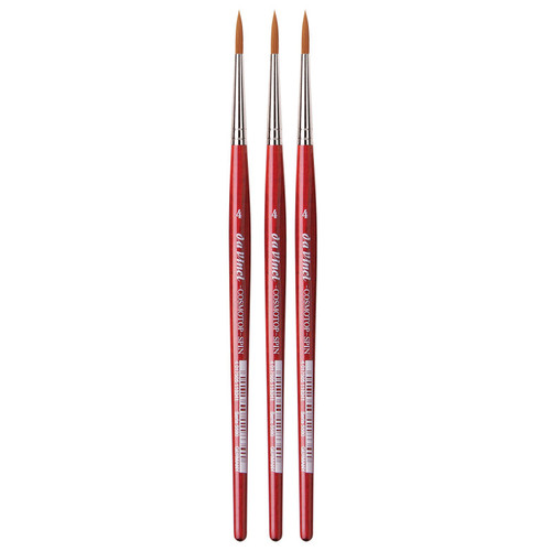 Da Cosmotop-Spin Silkpainting Brush, Synthetic, Watercolor, Round, Size 4, Pack Of 3 DVXVA55804-3