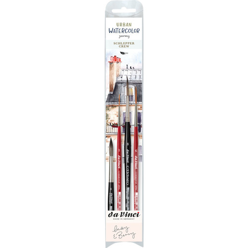 Da Artist Signature Collection By May & Berry Design Studio (Urban Watercolor Journey), Rigger Brushes, Assorted, 4 Brush Set DVXVA56020