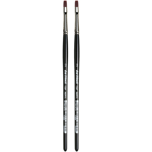 Da Top-Acryl Bright Red-Brown Brush, Synthetic, Acrylic & Oil, Flat, Series 7185K, Size 2, Pack Of 2 DVXVA7185K2-2