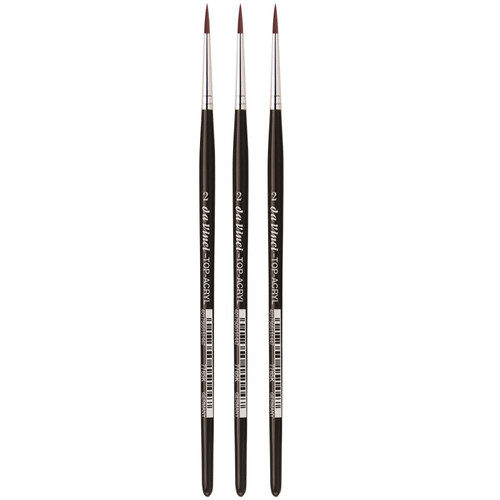 Da Top-Acryl Red-Brown Brush, Synthetic, Acrylic & Oil, Round, Series 7785K, Size 2, Pack Of 3 DVXVA7785K2-3