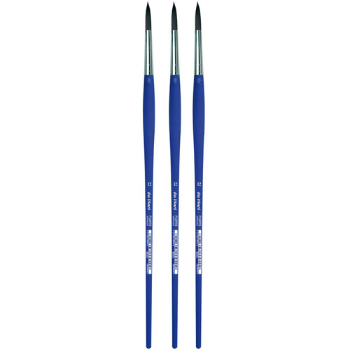 Da Forte-Acrylics Student Brush, Synthetic, Acrylic & Oil, Round, Series 8630, Size 12, Pack Of 3 DVXVA863012-3