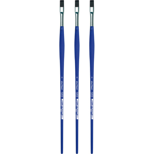 Da Forte-Acrylics Student Brush, Synthetic, Acrylic & Oil, Flat, Series 8640, Size 8, Pack Of 3 DVXVA86408-3