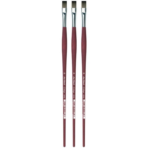 Da College Student Brush, Synthetic, Acrylic & Oil, Flat, Series 8740, Size 10, Pack Of 3 DVXVA874010-3