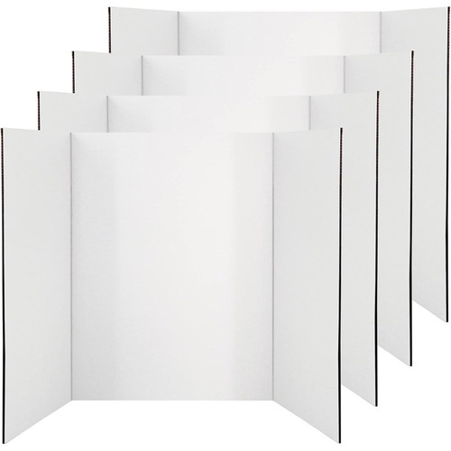 Enday Trifold Poster Board, Presentation Board, 28" X 40", White, Pack Of 4 EDY11524