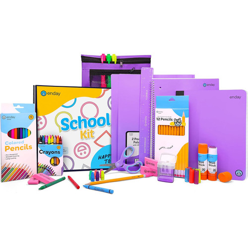 Enday School Supply Kit, Purple, 71-Piece Set EDY1316