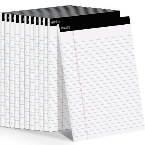 Enday Legal Pad, 8-1/2" X 11", 50 Sheets, White, Pack Of 12 EDY817712