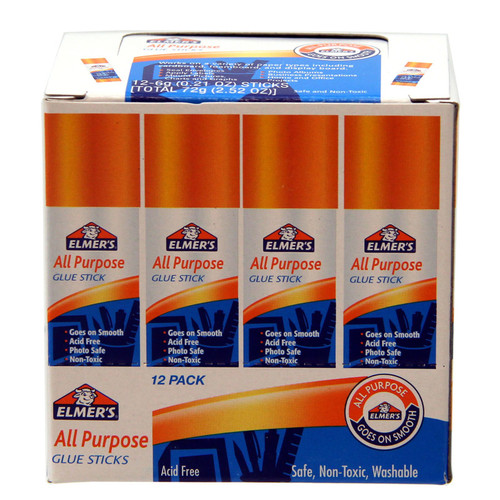 Elmer'S All Purpose Glue Stick, 0.21 Oz, Pack Of 12 ELME510