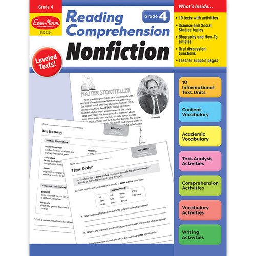 Evan-Moor Reading Comprehension: Nonfiction, Grade 4 EMC3264