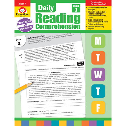 Evan-Moor Daily Reading Comprehension, Teacher'S Edition, Grade 7 EMC3617