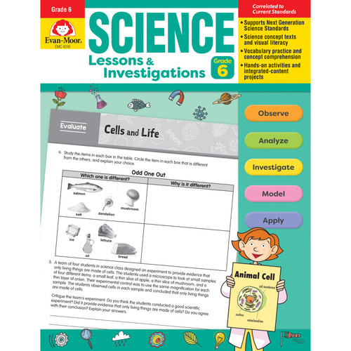 Evan-Moor Science Lessons And Investigations, Grade 6 EMC4316