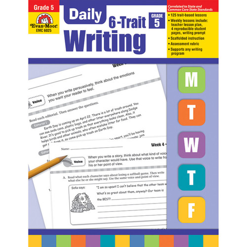 Evan-Moor Daily 6-Trait Writing Book, Grade 5 EMC6025