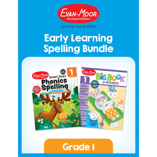 Evan-Moor Early Learning Spelling Activity Book Bundle, Grade 1 EMC6276