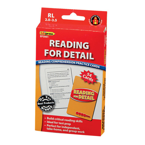 Edupress Reading For Detail Practice Cards Red Level, Levels 2.0-3.5 EP-3061