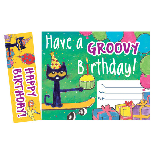 Edupress Pete The Cat Happy Birthday Bookmark Award, Pack Of 30 EP-327