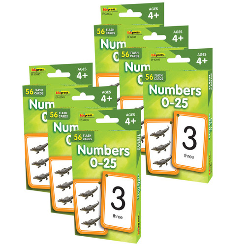 Edupress Numbers 0-25 Flash Cards, 6 Packs EP-62045-6