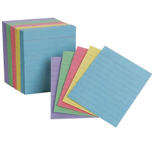Oxford Mini Index Cards, 3" X 2.5", Ruled, Assorted Colors, 200 Per Pack ESS10010