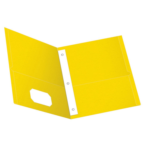Oxford Twin Pocket Folders With Fasteners, Letter Size, Yellow, Box Of 25 ESS57709