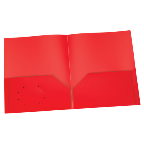 Oxford Poly Two Pocket Portfolio, Red, Pack Of 25 ESS76018