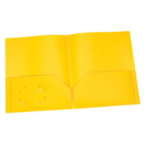 Oxford Poly Two Pocket Portfolio, Yellow, Pack Of 25 ESS76020